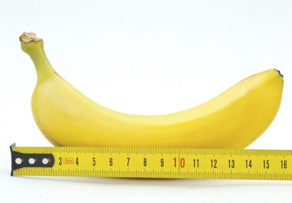 merjenje velikosti penisa na primeru banane